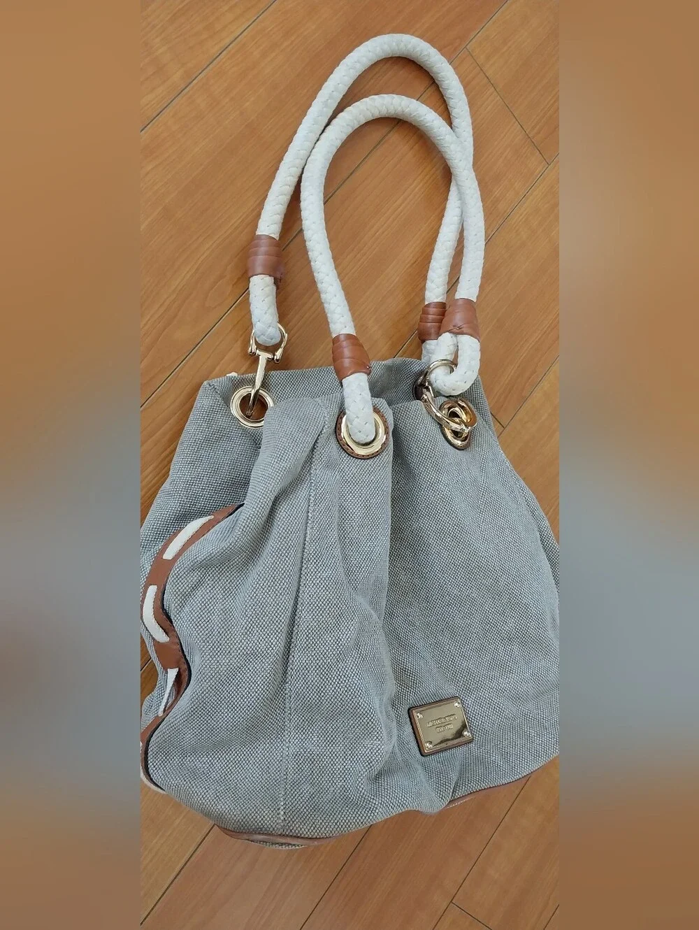 Stunning MICHAEL KORS Canvas Rope-Handle Tote Bag Satchel Purse Handbag Shoulder